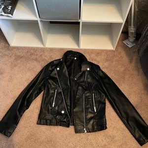 Faux black leather jacket